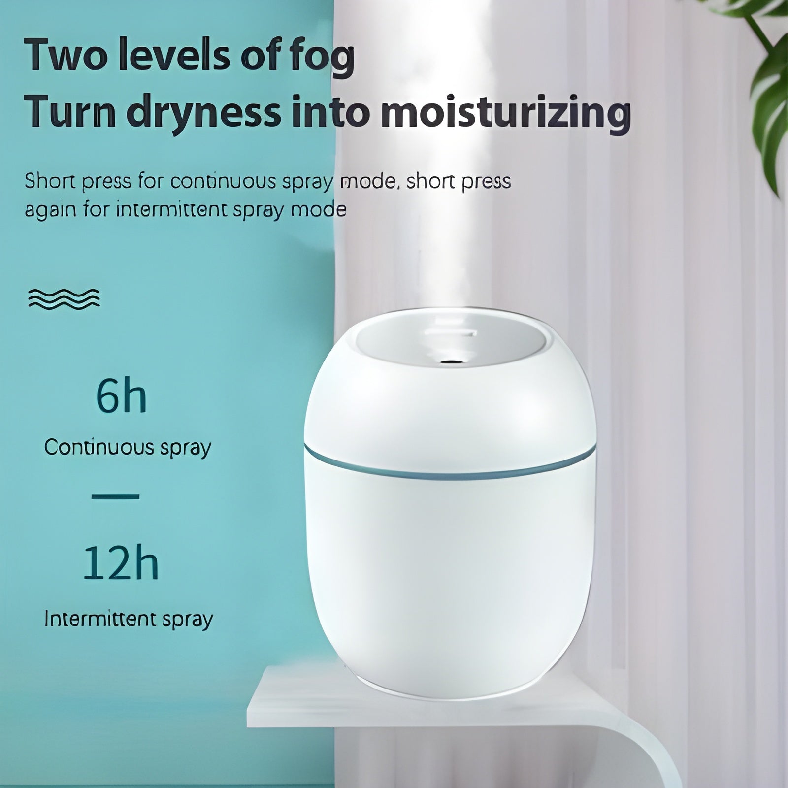 Ultra-Quiet Portable Humidifier for Home, Office, and Car