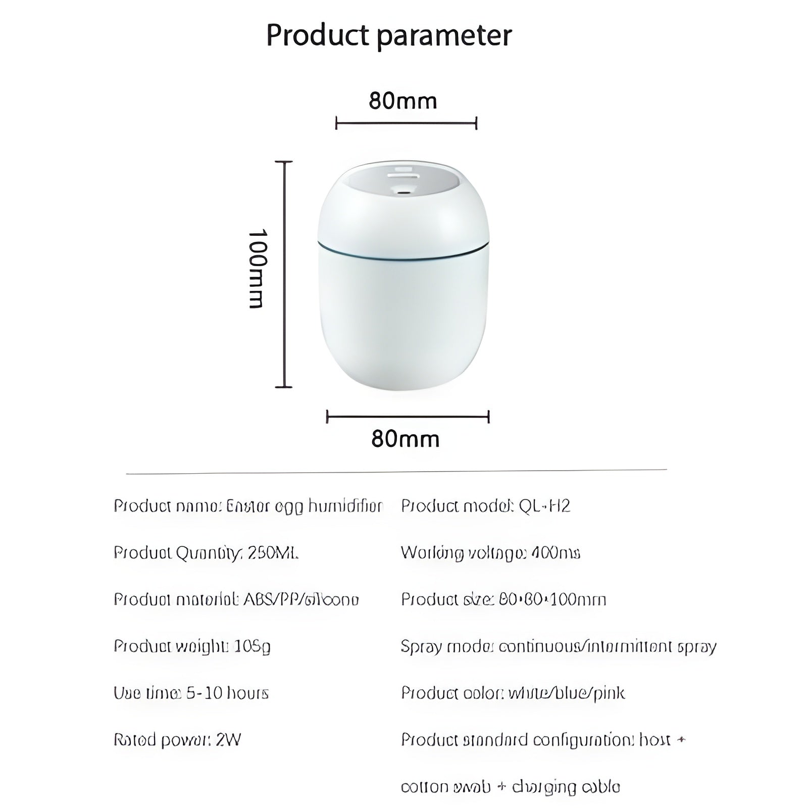 Ultra-Quiet Portable Humidifier for Home, Office, and Car