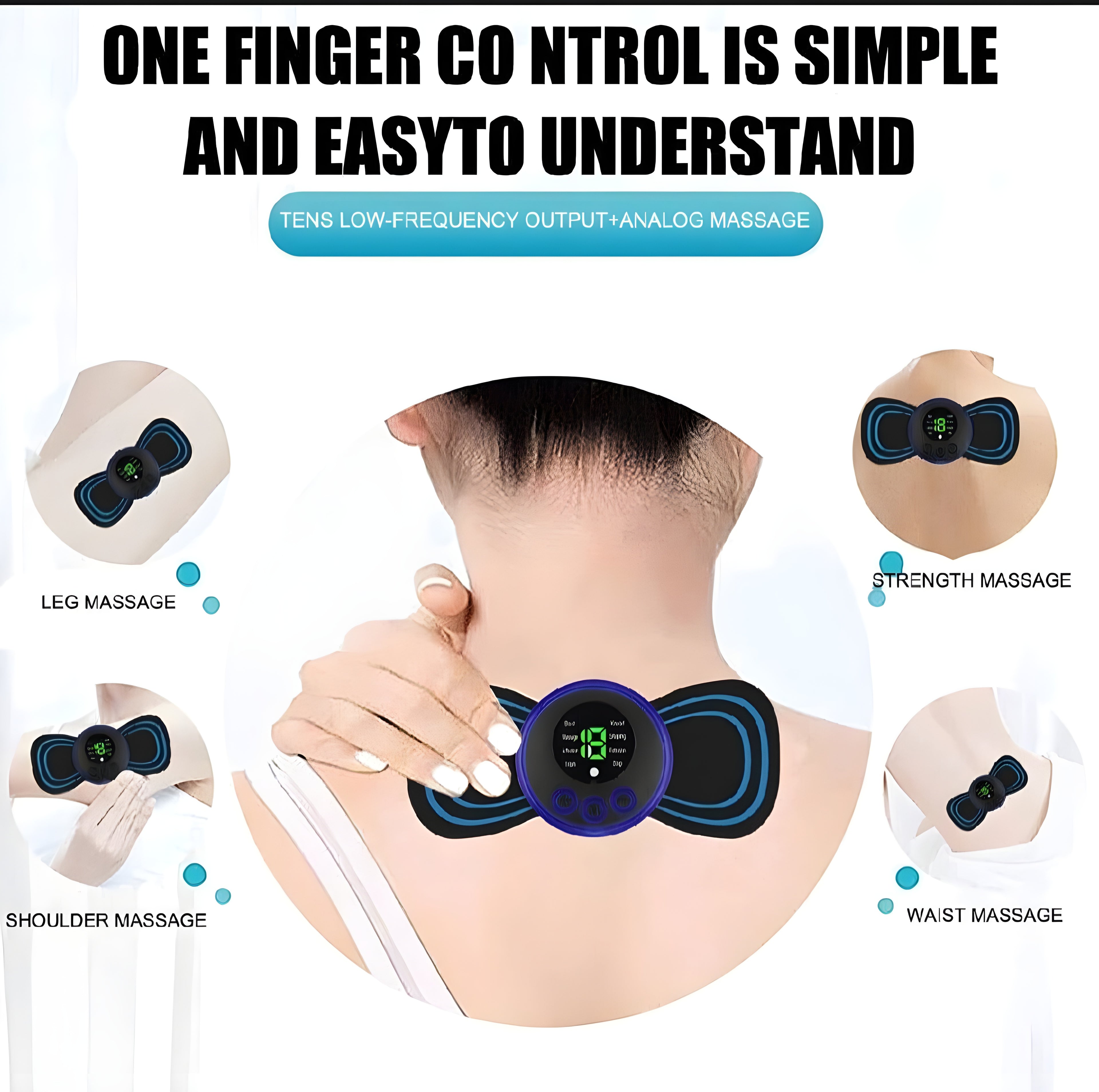 8-Mode EMS Muscle Recovery Pad (Feature focused)