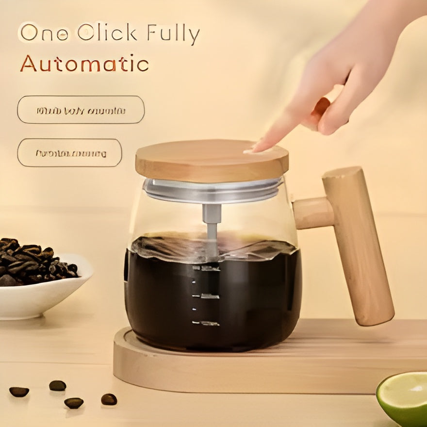 Automatic Self-Stirring Glass Coffee Mug