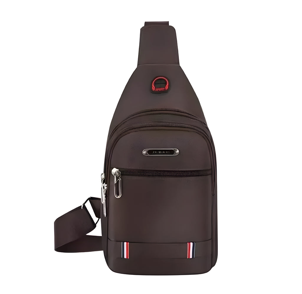 Premium Oxford Fabric Chest Sling Bag – Functional Crossbody Pack with Earphone Port