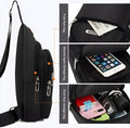 Premium Oxford Fabric Chest Sling Bag – Functional Crossbody Pack with Earphone Port
