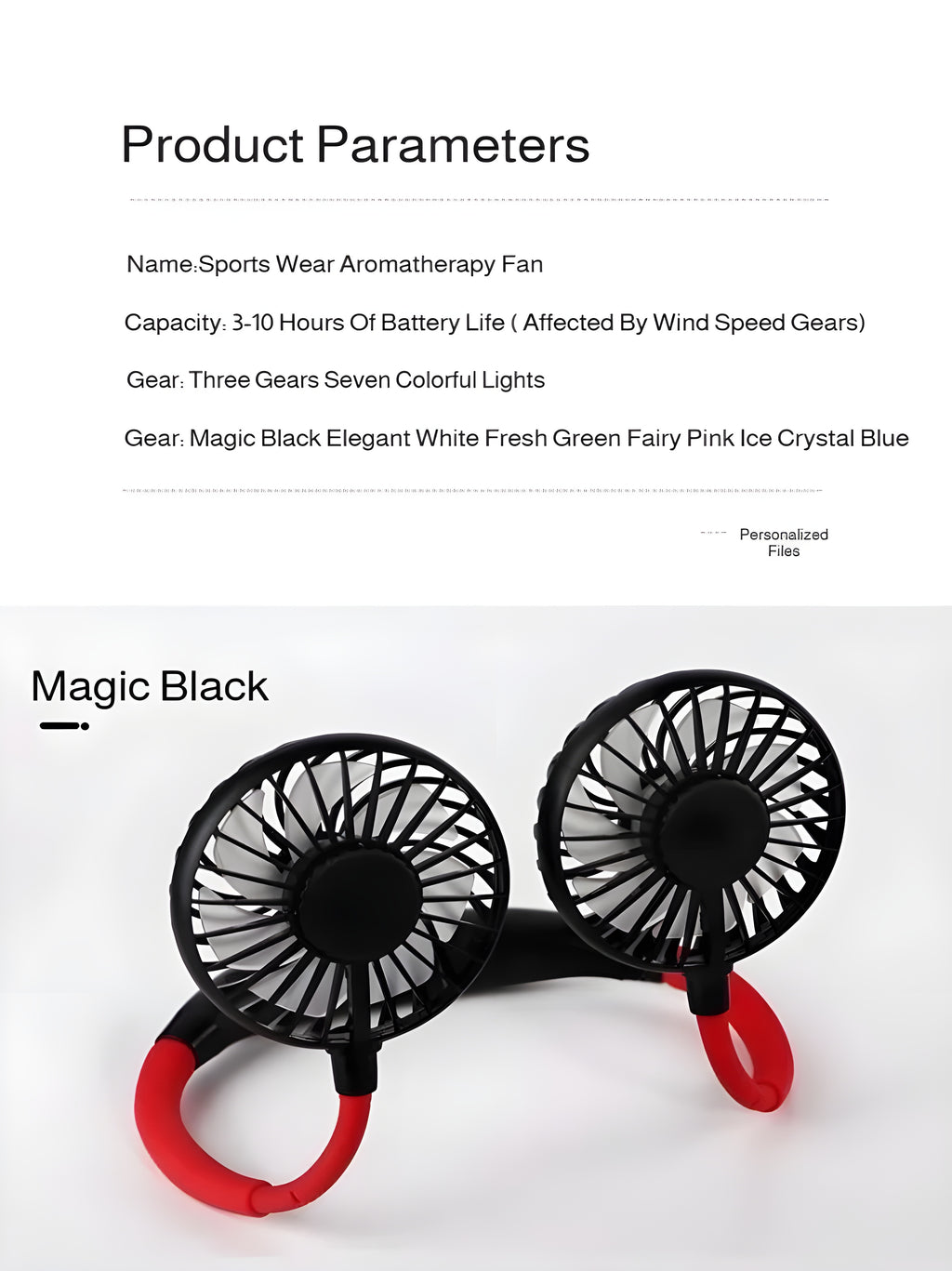 Stay Cool Anywhere: Hands-Free Sports Aromatherapy Fan with 10-Hour Battery Life