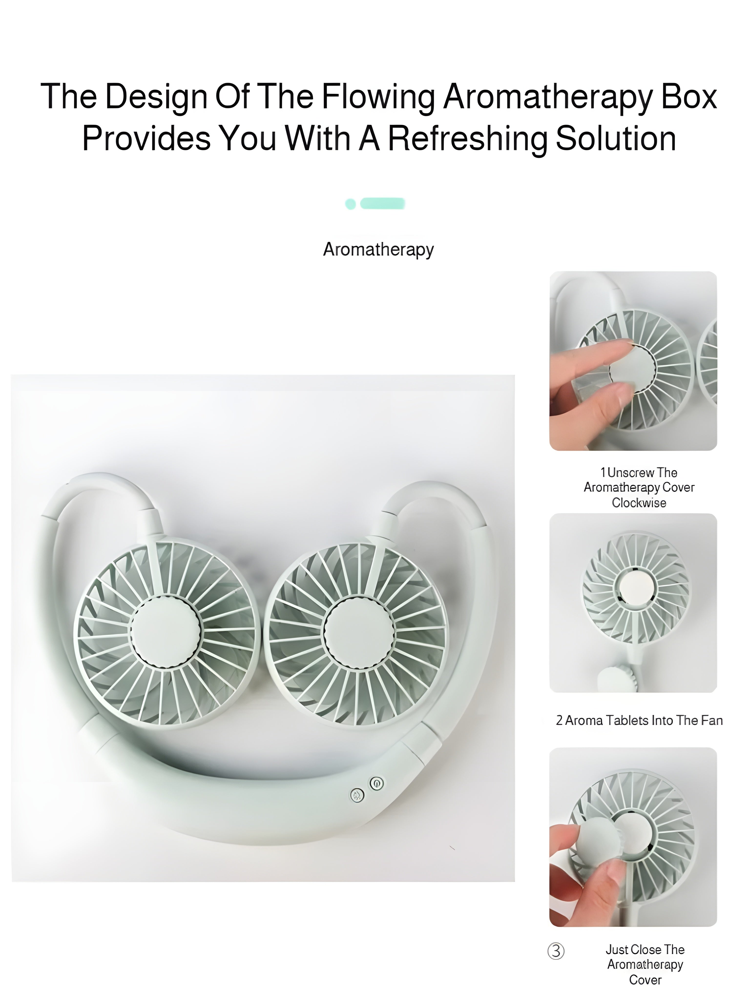Stay Cool Anywhere: Hands-Free Sports Aromatherapy Fan with 10-Hour Battery Life
