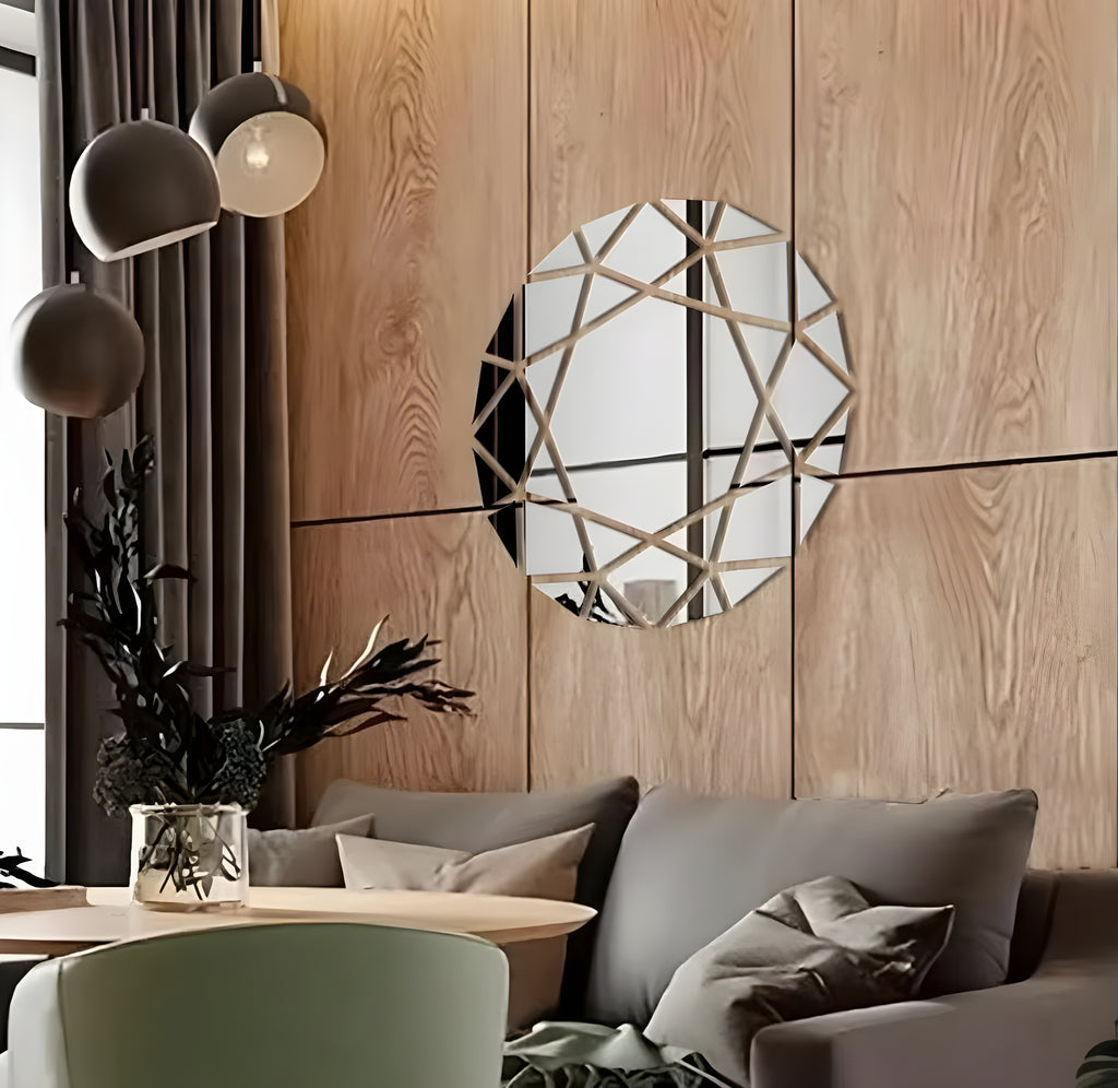 Modern Luxury Geometric Design Mirror for Living Room
