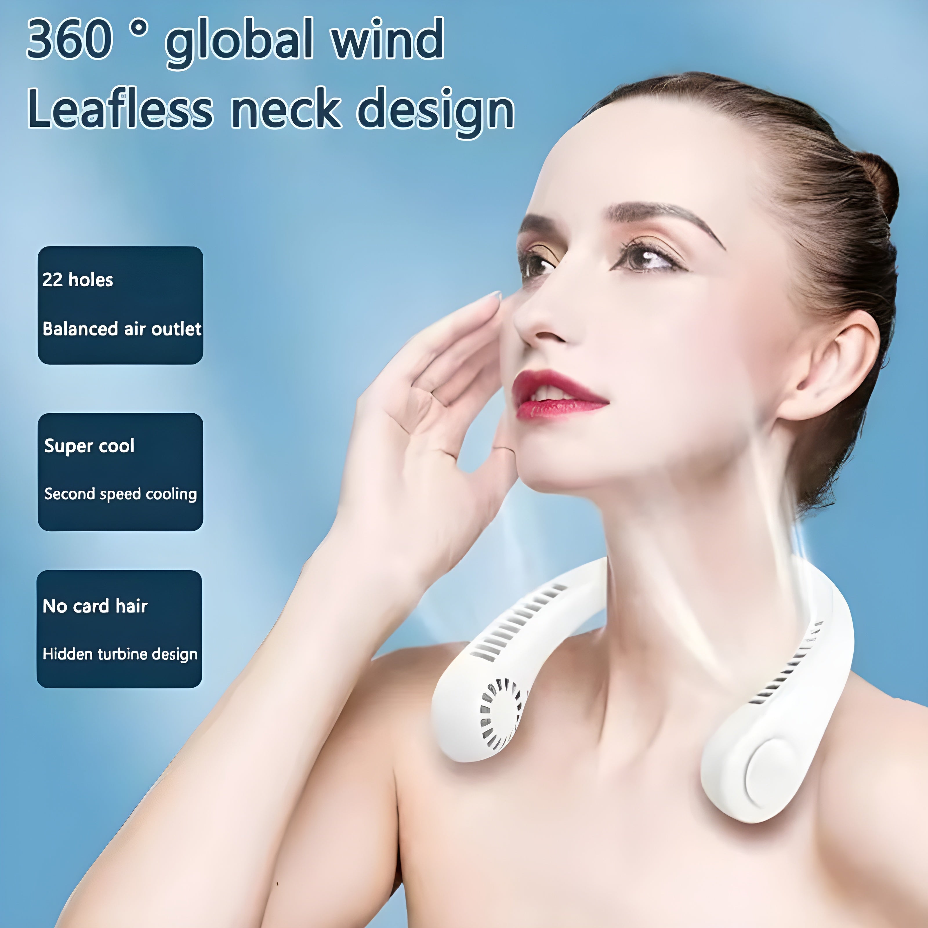 Modern Wearable Neck Fan – Ultra-Lightweight Bladeless Personal Cooler