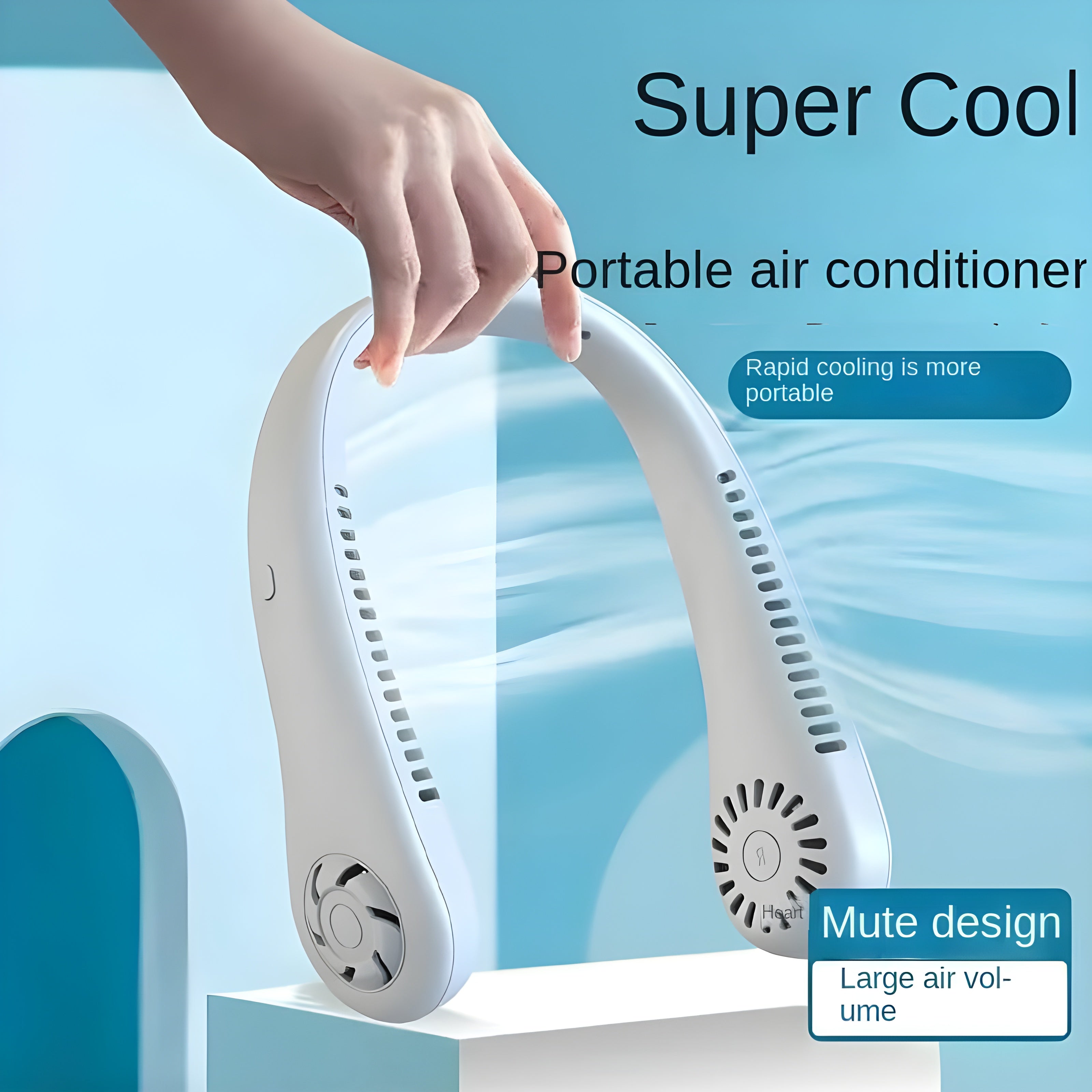 Modern Wearable Neck Fan – Ultra-Lightweight Bladeless Personal Cooler