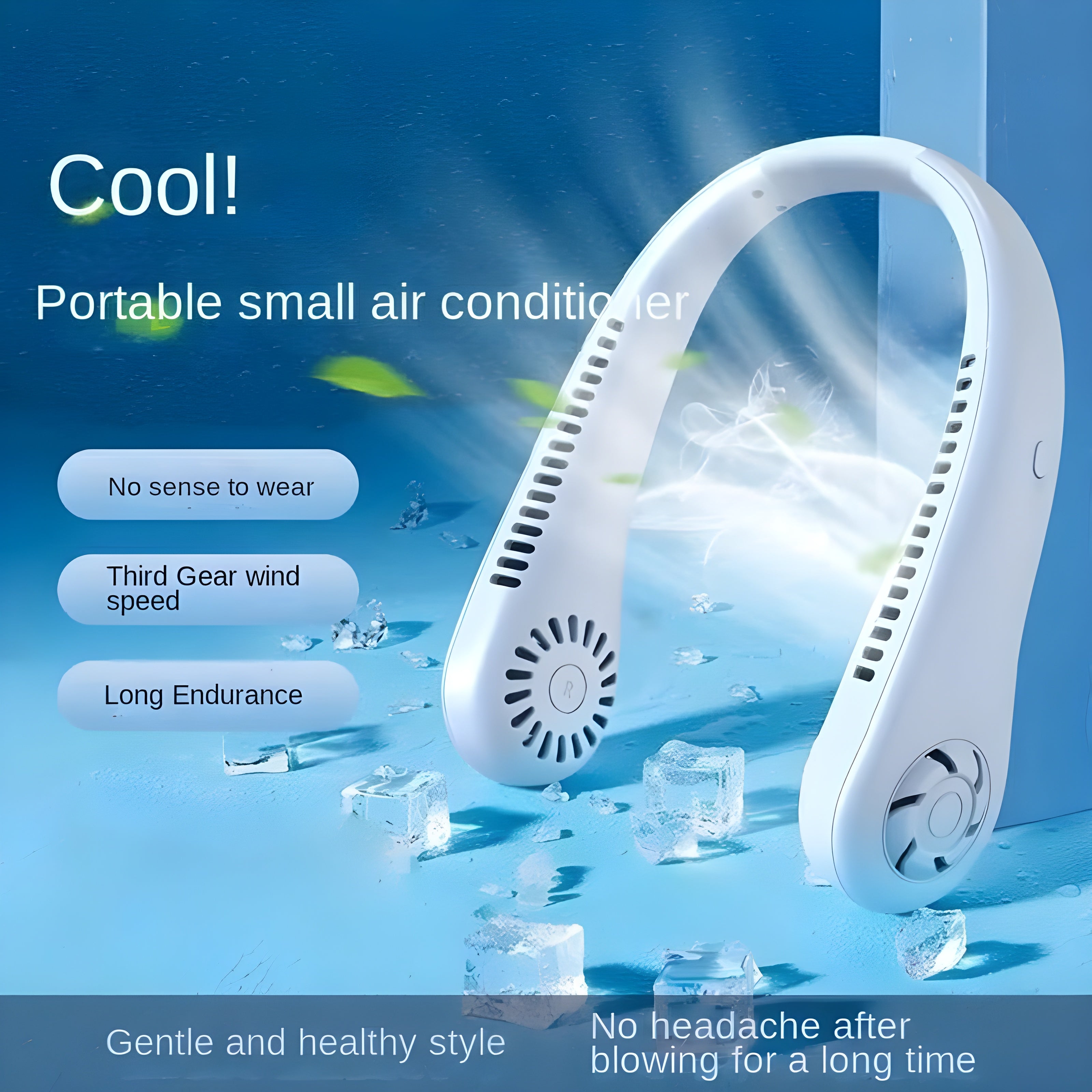Modern Wearable Neck Fan – Ultra-Lightweight Bladeless Personal Cooler