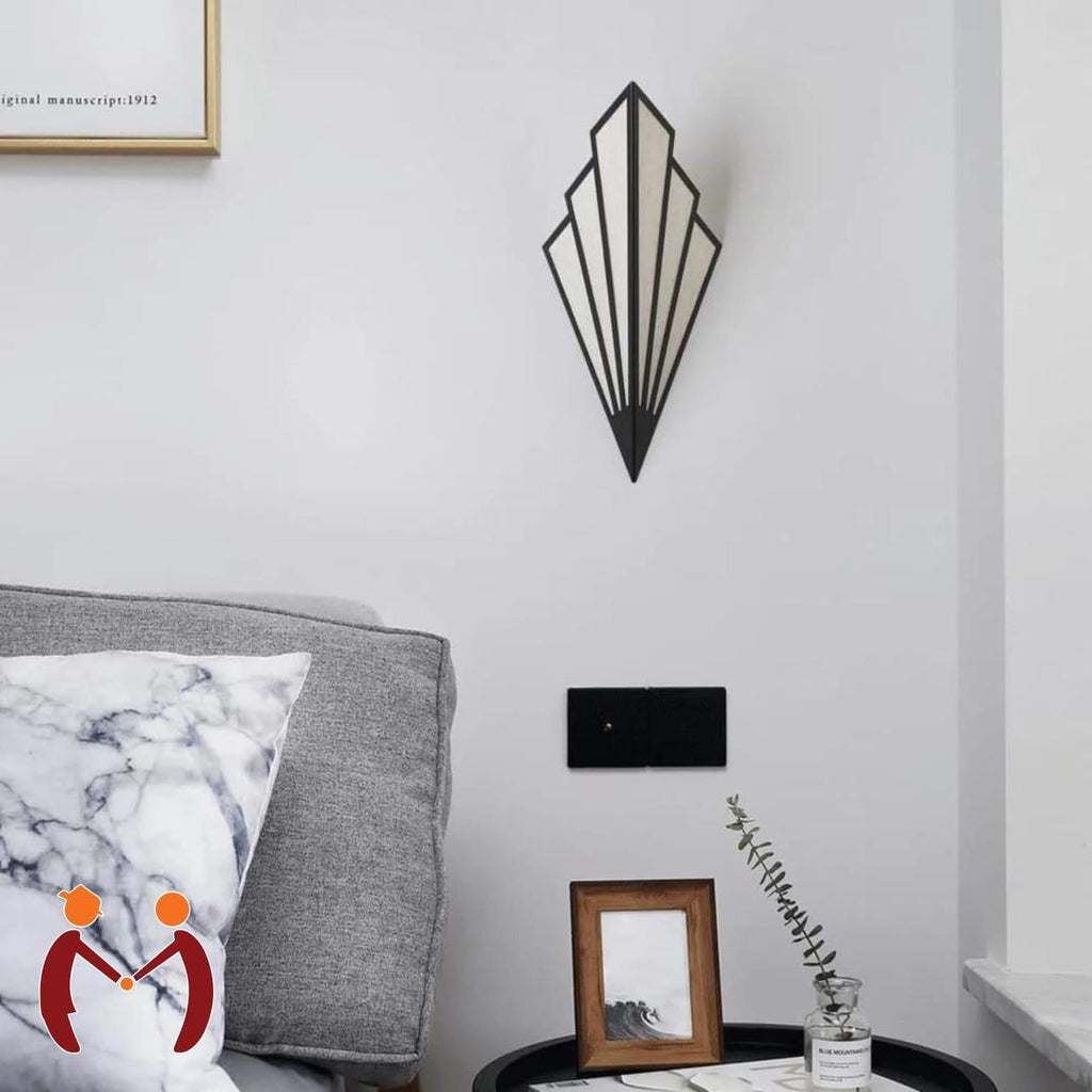 Modern Art Deco Geometric Wall Sconce – Luxury Fan-Shaped LED Lamp