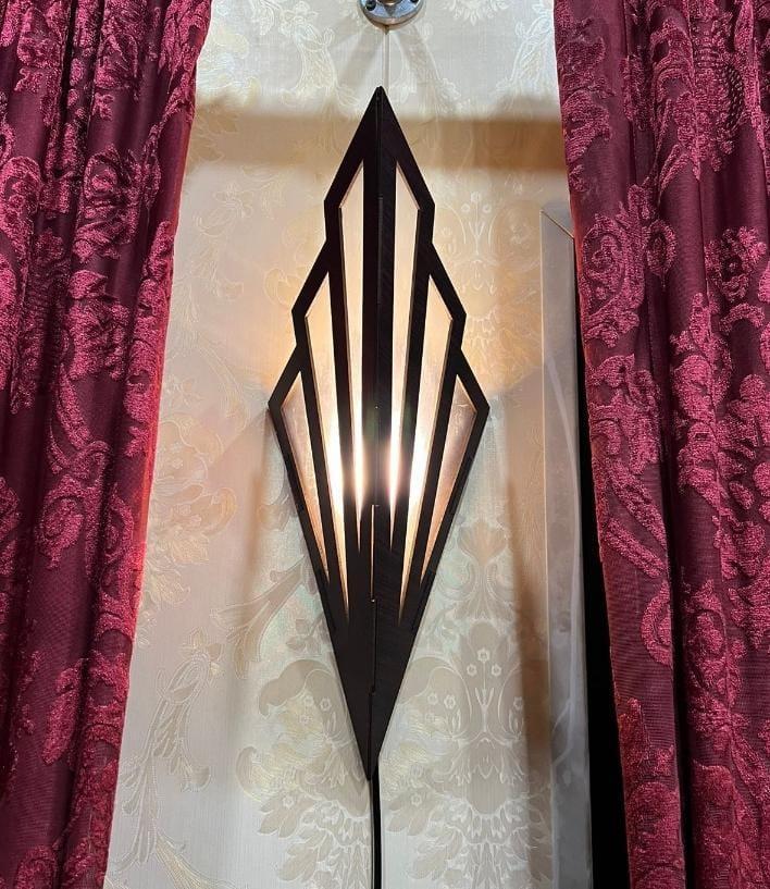 Modern Art Deco Geometric Wall Sconce – Luxury Fan-Shaped LED Lamp