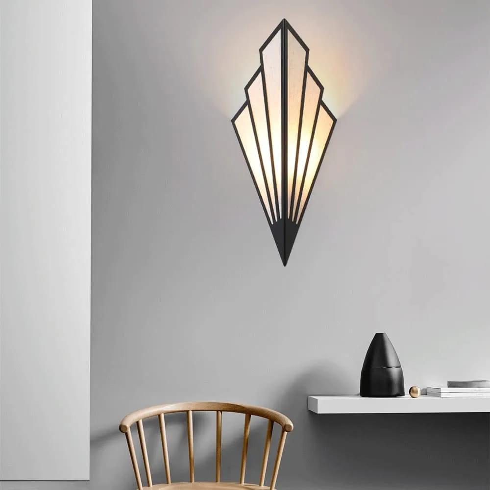 Modern Art Deco Geometric Wall Sconce – Luxury Fan-Shaped LED Lamp