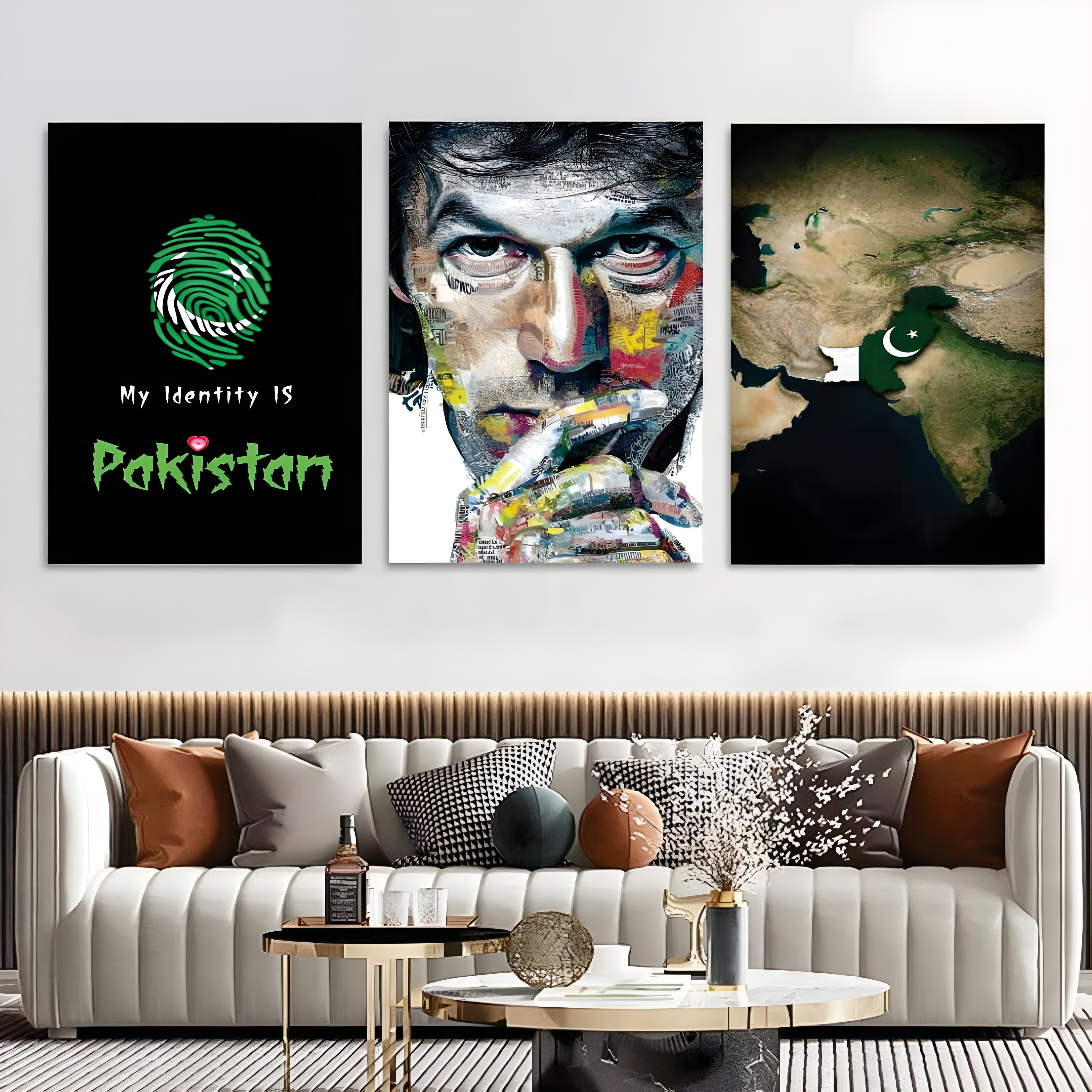 Legacy of Leadership™ 3-Piece Imran Khan & Pakistan National Identity Canvas Set