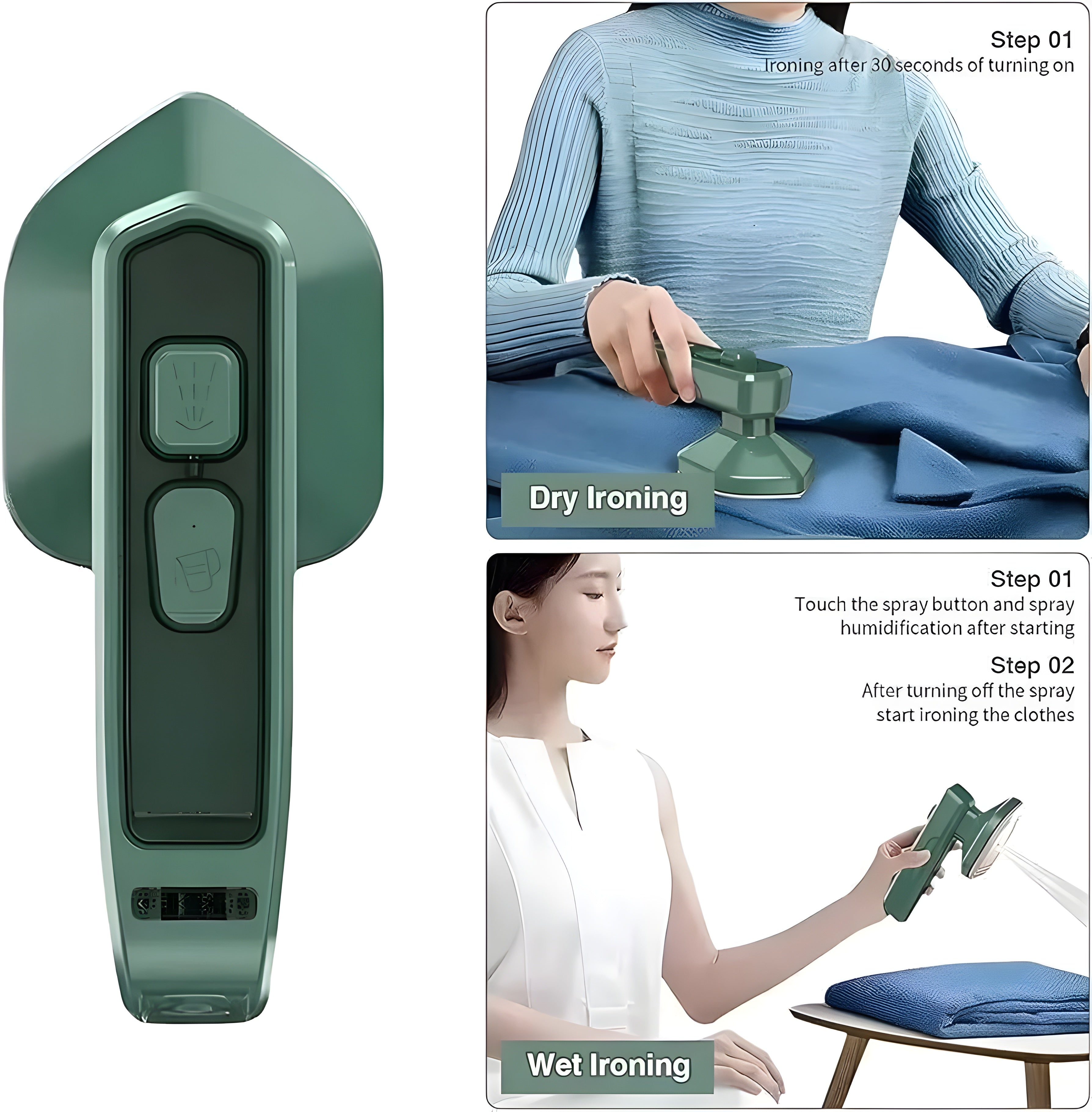 NomadPress™ Portable 2-in-1 Fabric Steamer & Dry Iron