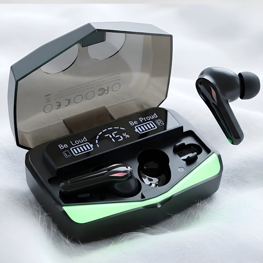 M28 Ultra Low-Latency Wireless Gaming Earbuds – Premium True Stereo Sound & LED Power Display Case