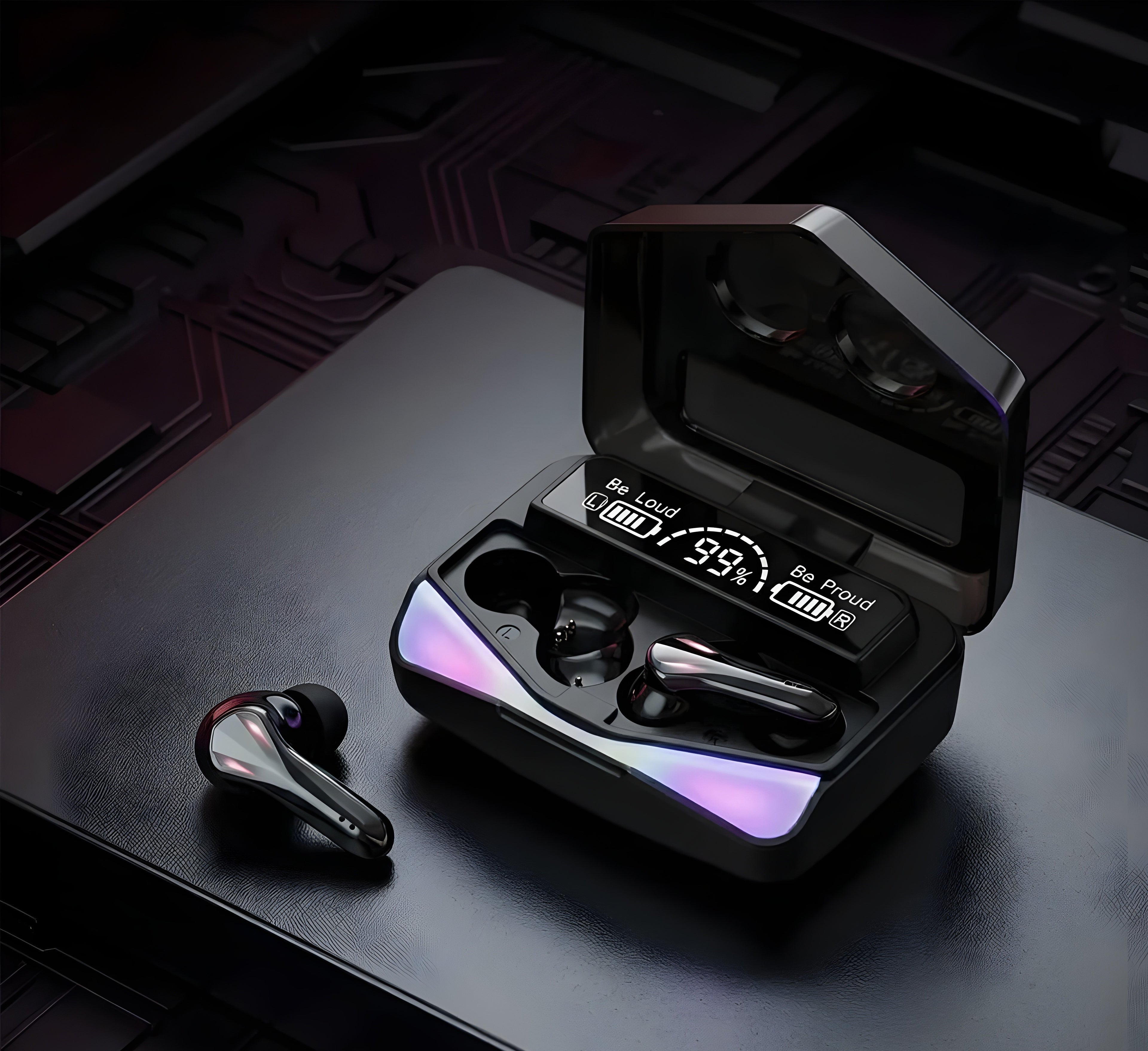 M28 Ultra Low-Latency Wireless Gaming Earbuds – Premium True Stereo Sound & LED Power Display Case