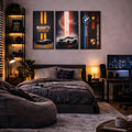 Luxury Automotive Canvas Prints 3-Panel Hypercar Wall Decor Poster Set for Living Room & Bedroom