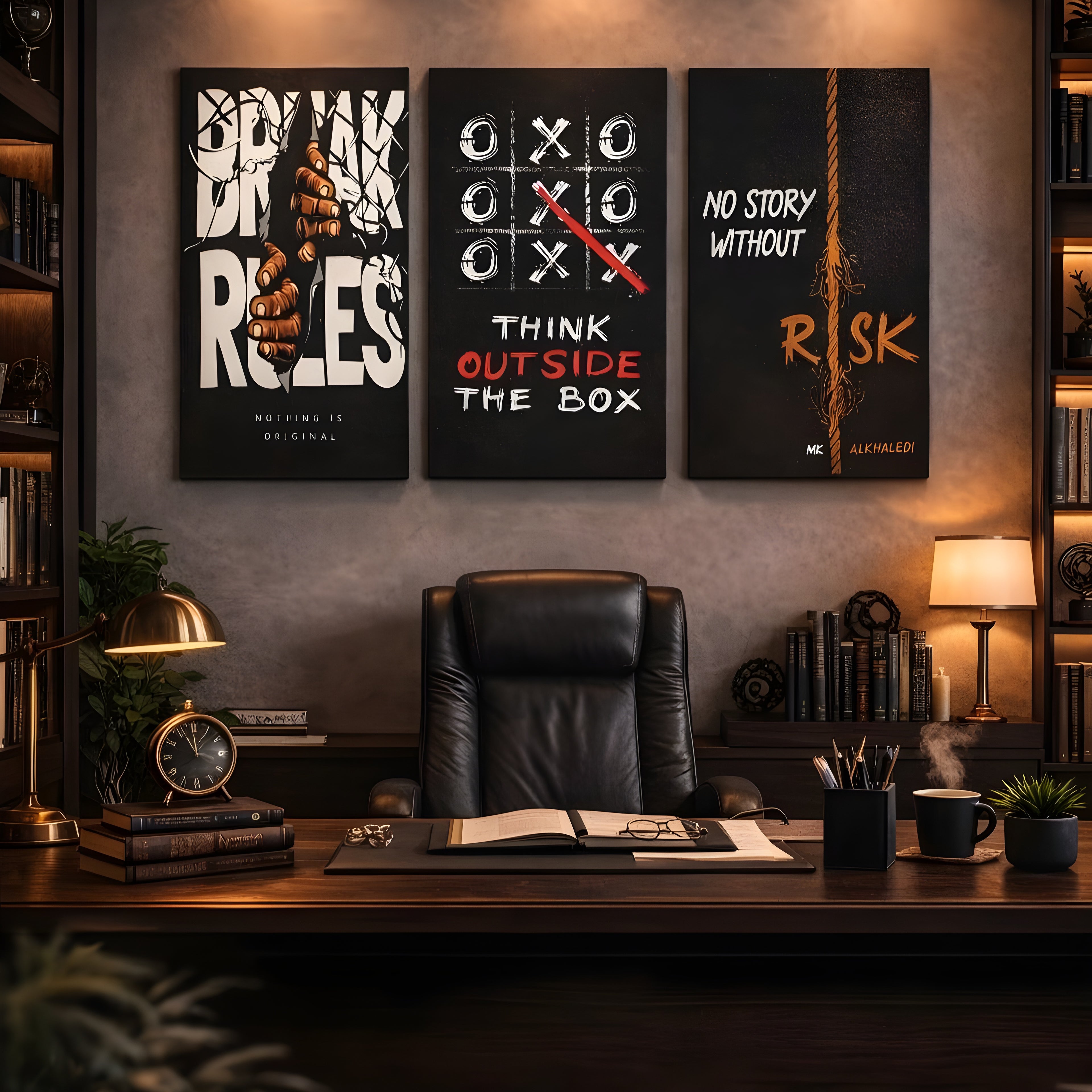 Short & Cinematic Think Outside The Box Entrepreneurial Canvas Art Panel Set