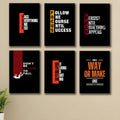 Success & Focus Acronym Canvas Print Set – Sleek Black Motivational Framed Wall Art
