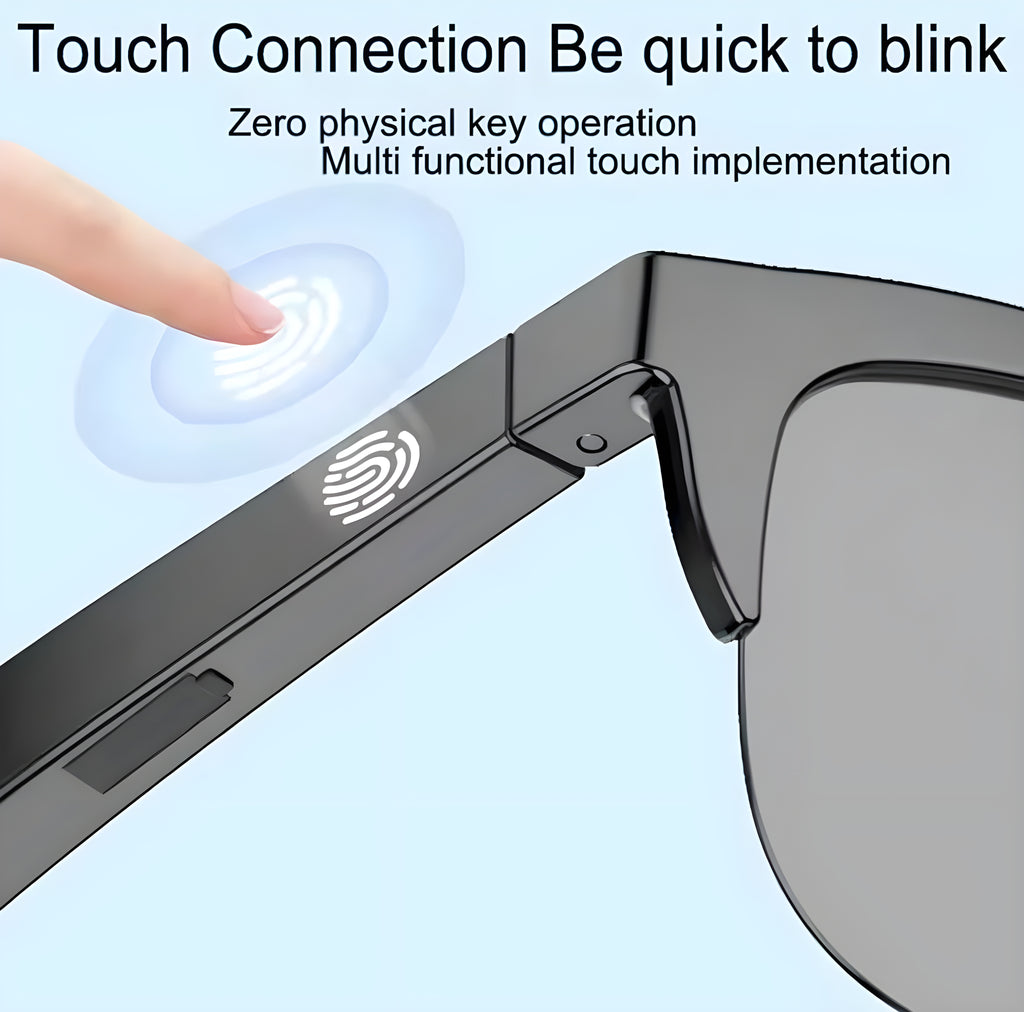 GS8Pro Intelligent Smart Glasses – Reversible Dual-Use Audio Sunglasses with Touch Control & Type-C Fast Charging