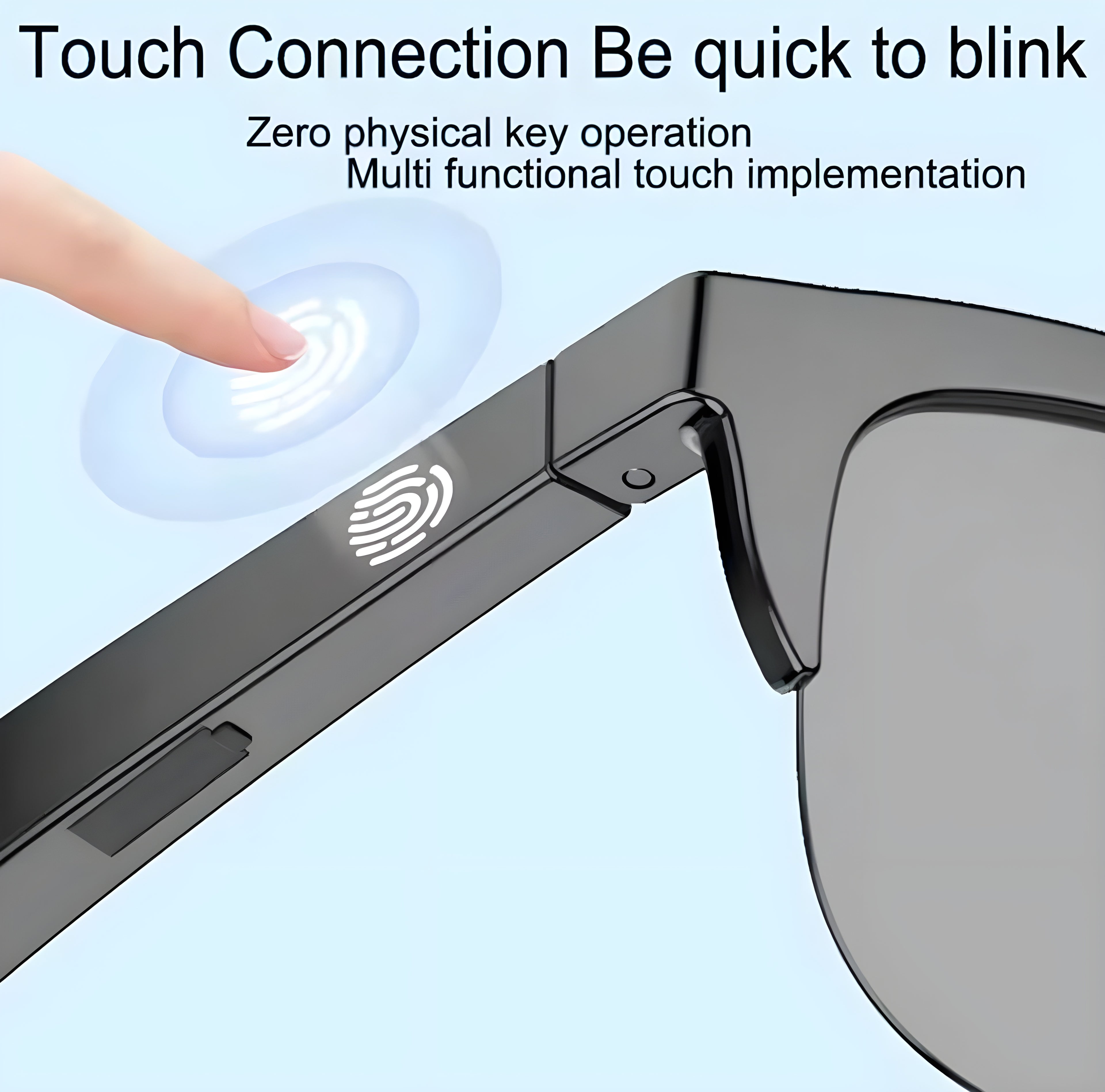 GS8Pro Intelligent Smart Glasses – Reversible Dual-Use Audio Sunglasses with Touch Control & Type-C Fast Charging