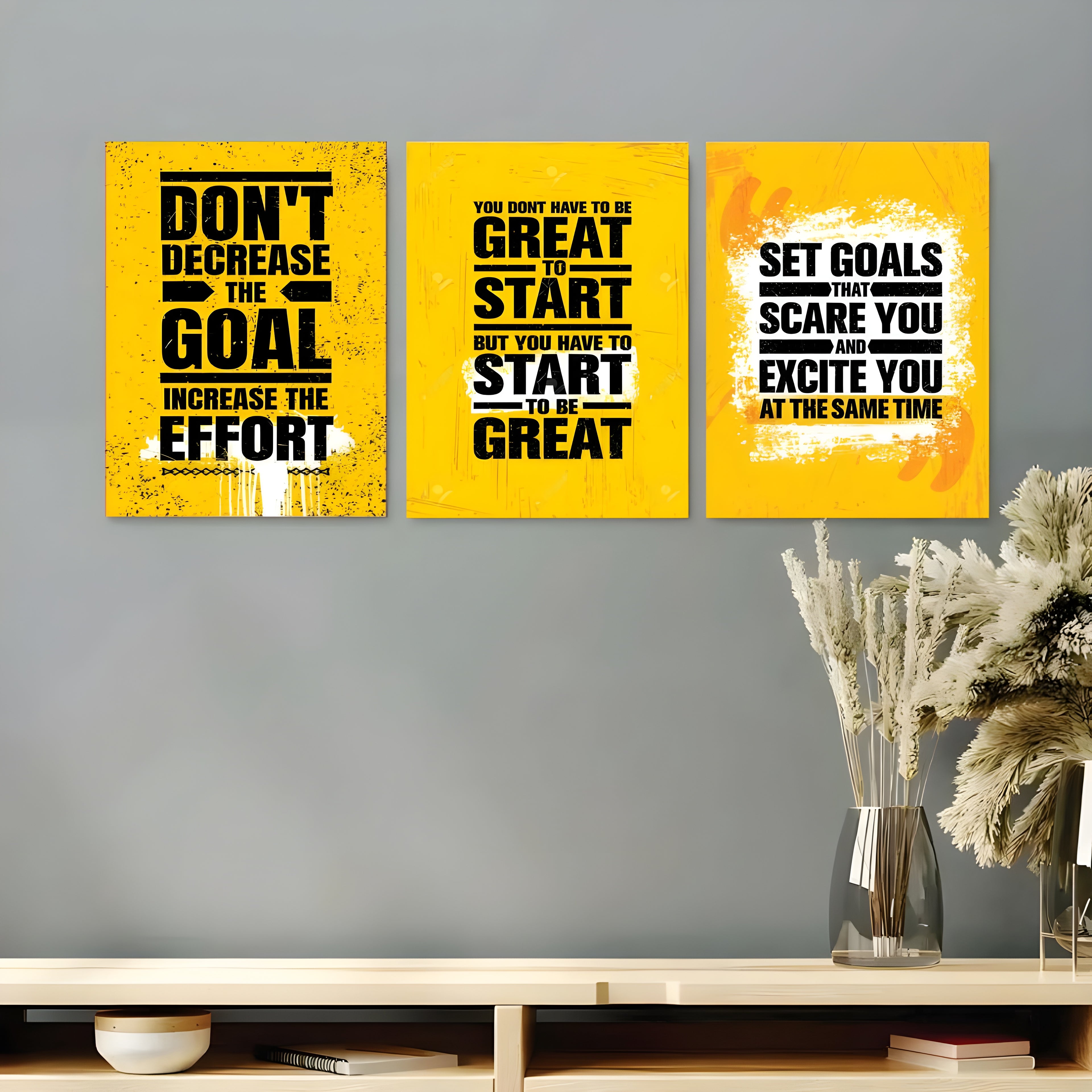 HABiTiX Elite Ambition 3-Piece Motivational Canvas Set