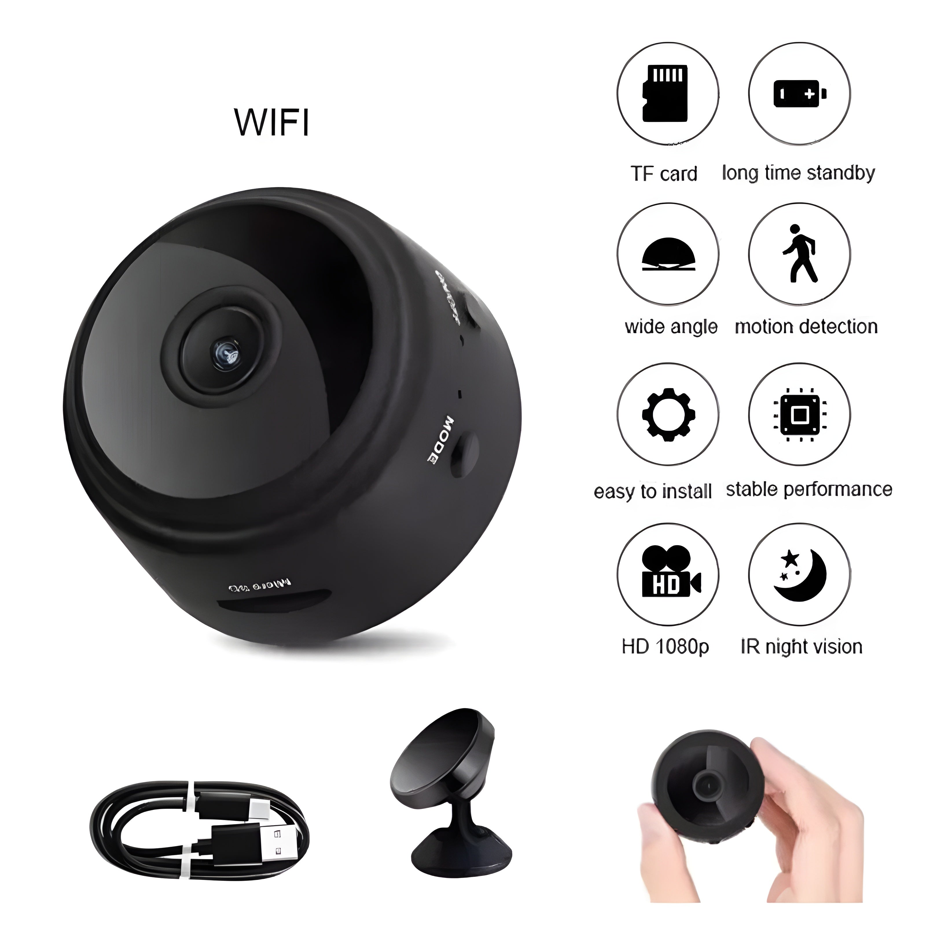 Premium HABiTiX StealthCam HD 1080P Wireless Mini Camera
