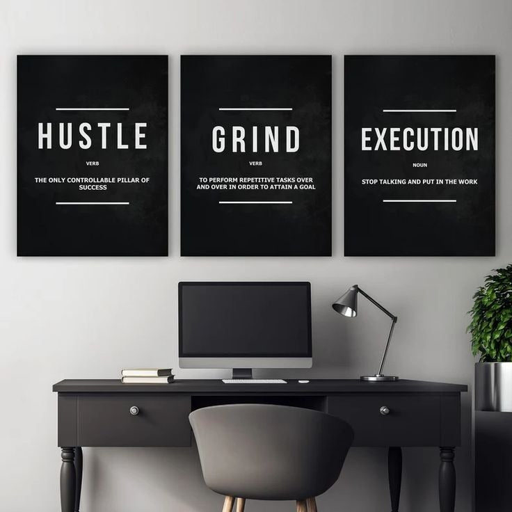 Minimalist Success Definition Canvas Prints (Set of 3)