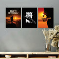 3-Piece Motivational Canvas Set – "Believe, Challenge, Persevere" Workspace Wall Art
