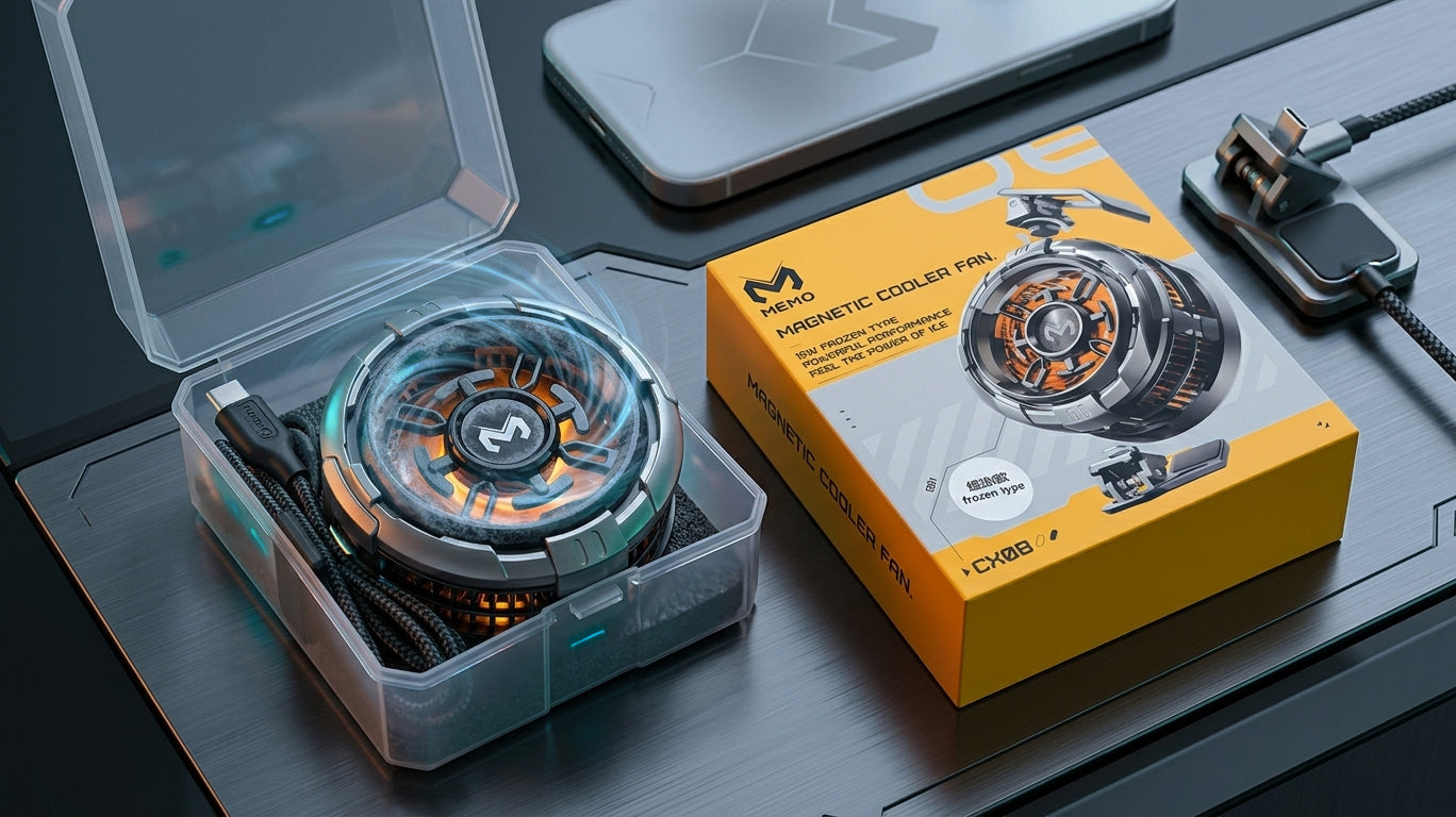 Magnetic RGB Phone Cooler Radiator – Fast Cooling Fan for Mobile Gaming & Streaming